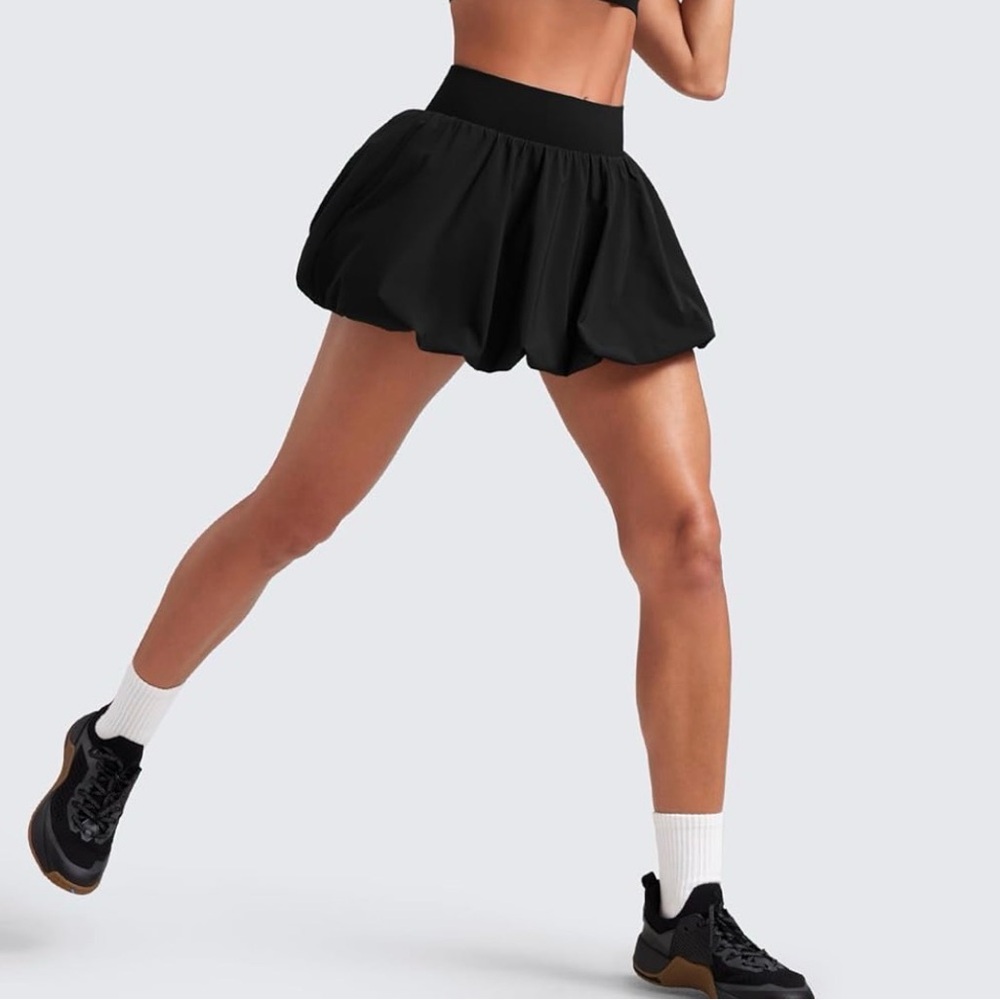 Black Mini Bubble Tennis Pickleball Skirt in Medium NWT - Picture 3 of 5